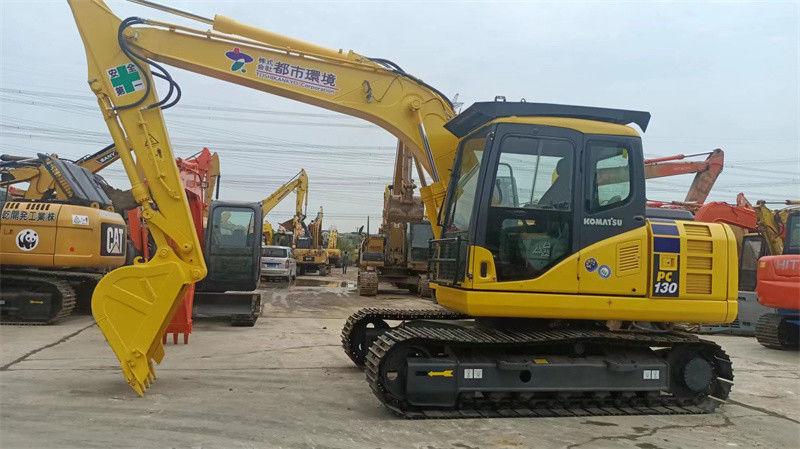 13 máquina escavadora média da esteira rolante de KOMATSU PC130 da mão de Ton Used Japan Excavator Second