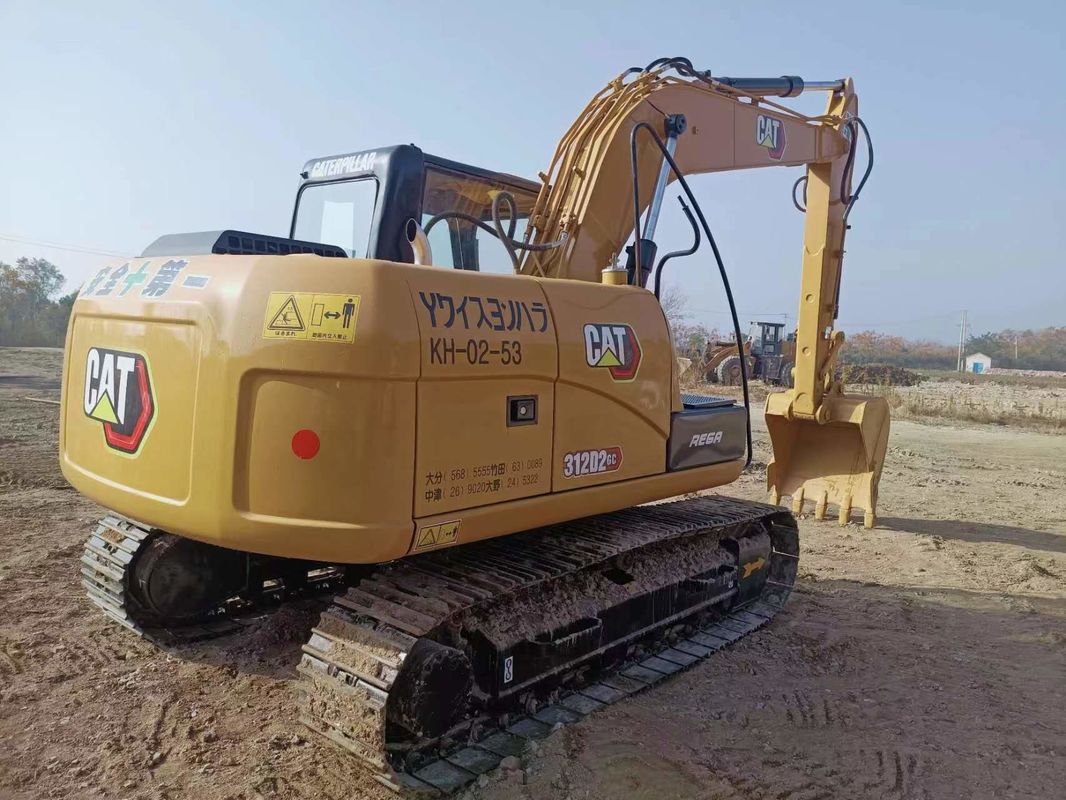 312D2 Excavadora de gatos usada 12 toneladas Pequena Excavadora de rastreador hidráulico Cat 312