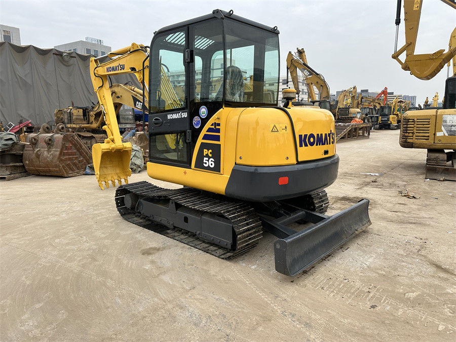 Pequeno Japão Komatsu PC56 Excavadora Hidráulica Usada Mini Tamanho Peso 5 toneladas com lâmina