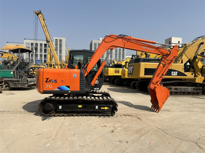 Excavadora Mini Hitachi ZX70 Usada com Pista de Borracha Excavadora de Mineração de 7 toneladas