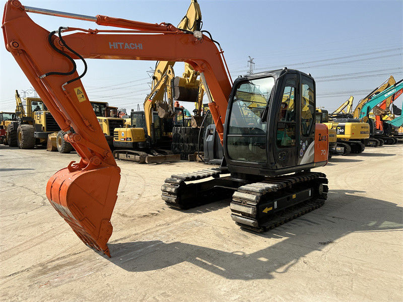 Excavadora Mini Hitachi ZX70 Usada com Pista de Borracha Excavadora de Mineração de 7 toneladas