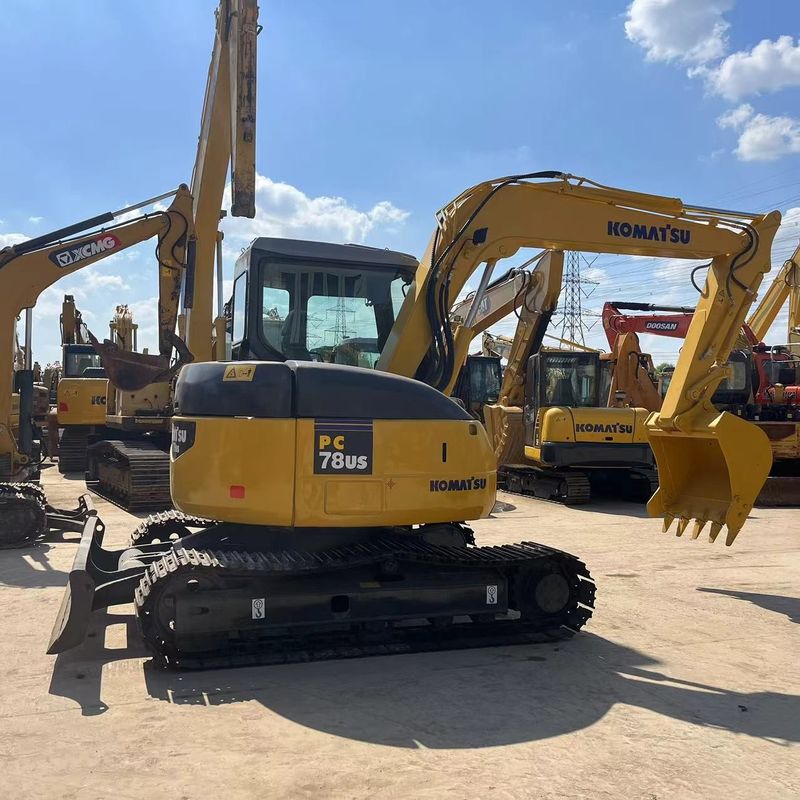 Excavadora mini de 8 toneladas usada Komatsu PC78US-6 com capacidade de balde 0,34 m3