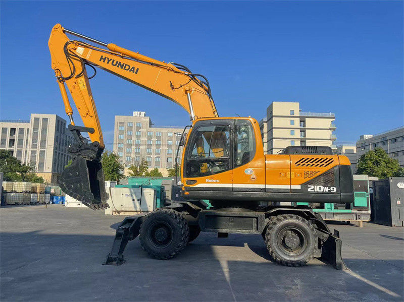 20 toneladas Coreia Excavadora de rodas Hyundai R210W-9 Usada Excavadora de rodas Hyundai 210