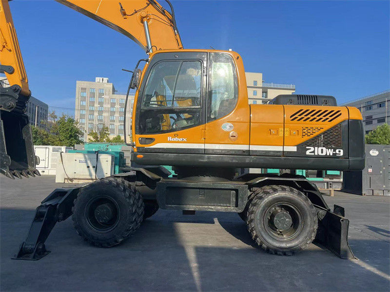 20 toneladas Coreia Excavadora de rodas Hyundai R210W-9 Usada Excavadora de rodas Hyundai 210