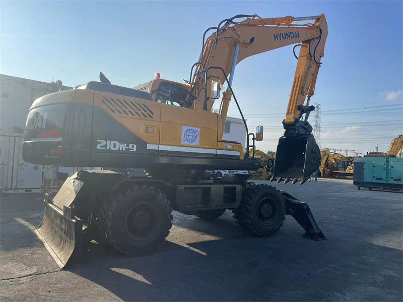 20 toneladas Coreia Excavadora de rodas Hyundai R210W-9 Usada Excavadora de rodas Hyundai 210