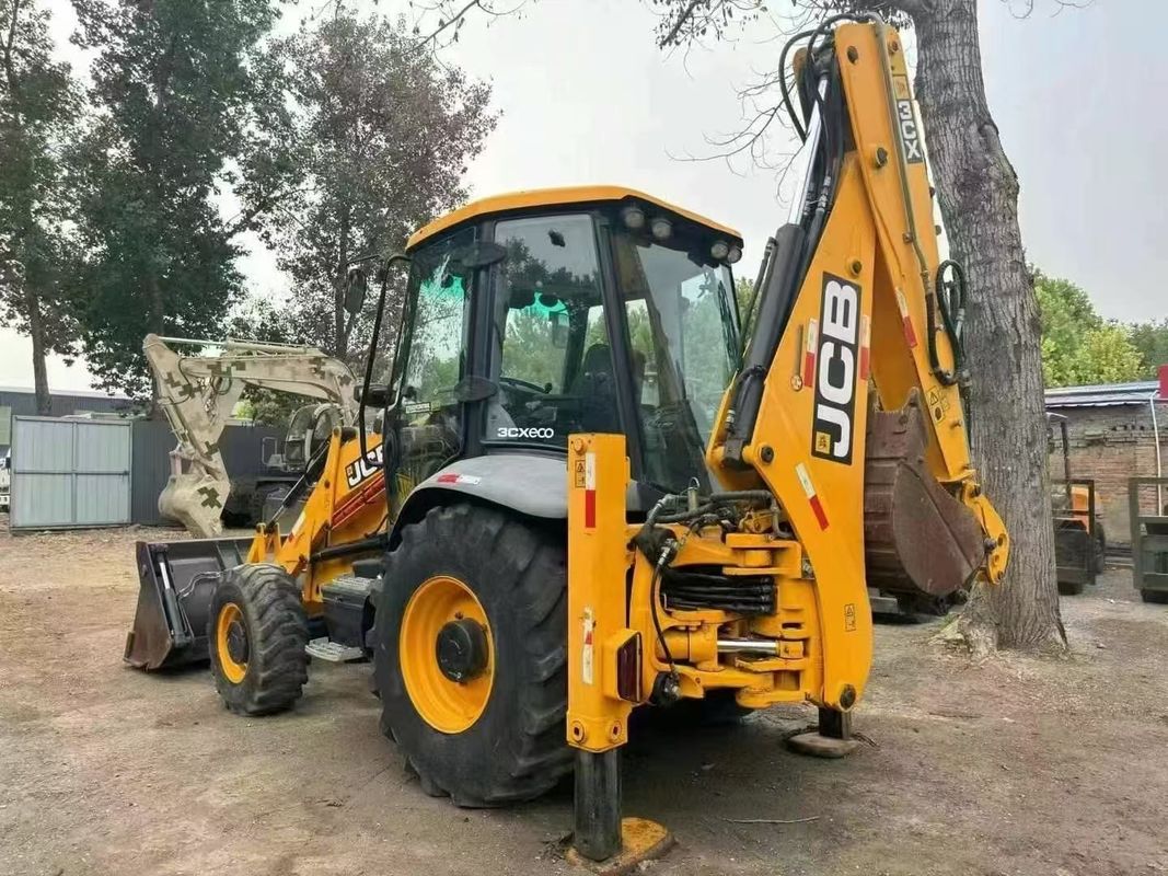 Excavadora JCB 3CX Usada, carregadora de retroescavadeira com balde dividido