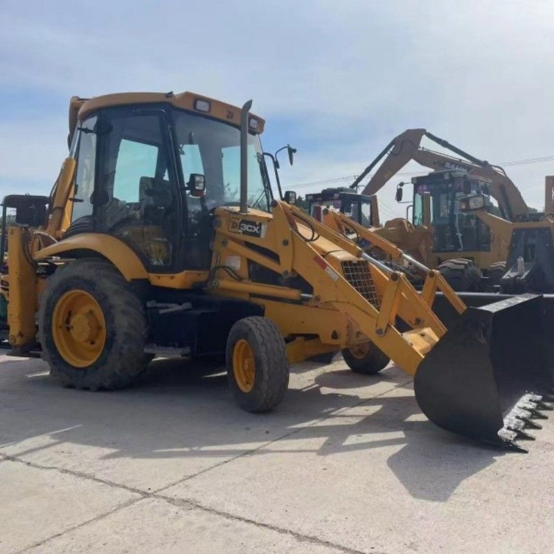 Pintura original JCB 3CX Backhoe Loader 4 rodas de tração para escavação e carga