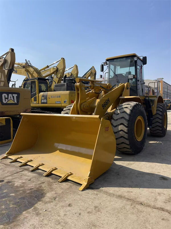 Retroescavadeira de rodas CAT 966H usada com motor Weichai, peso operacional de 23698 kg e capacidade de caçamba de 4,0 m³