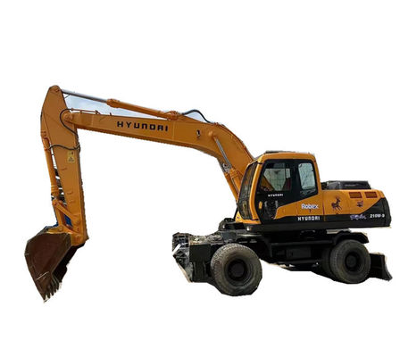 Máquina escavadora de 21 toneladas usada da roda 210W-9 de Hyundai Robex 210W
