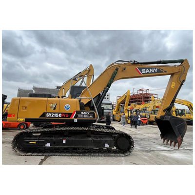 Excavadora hidráulica usada de 21 toneladas SANY 215C Excelente desempenho Cor marrom